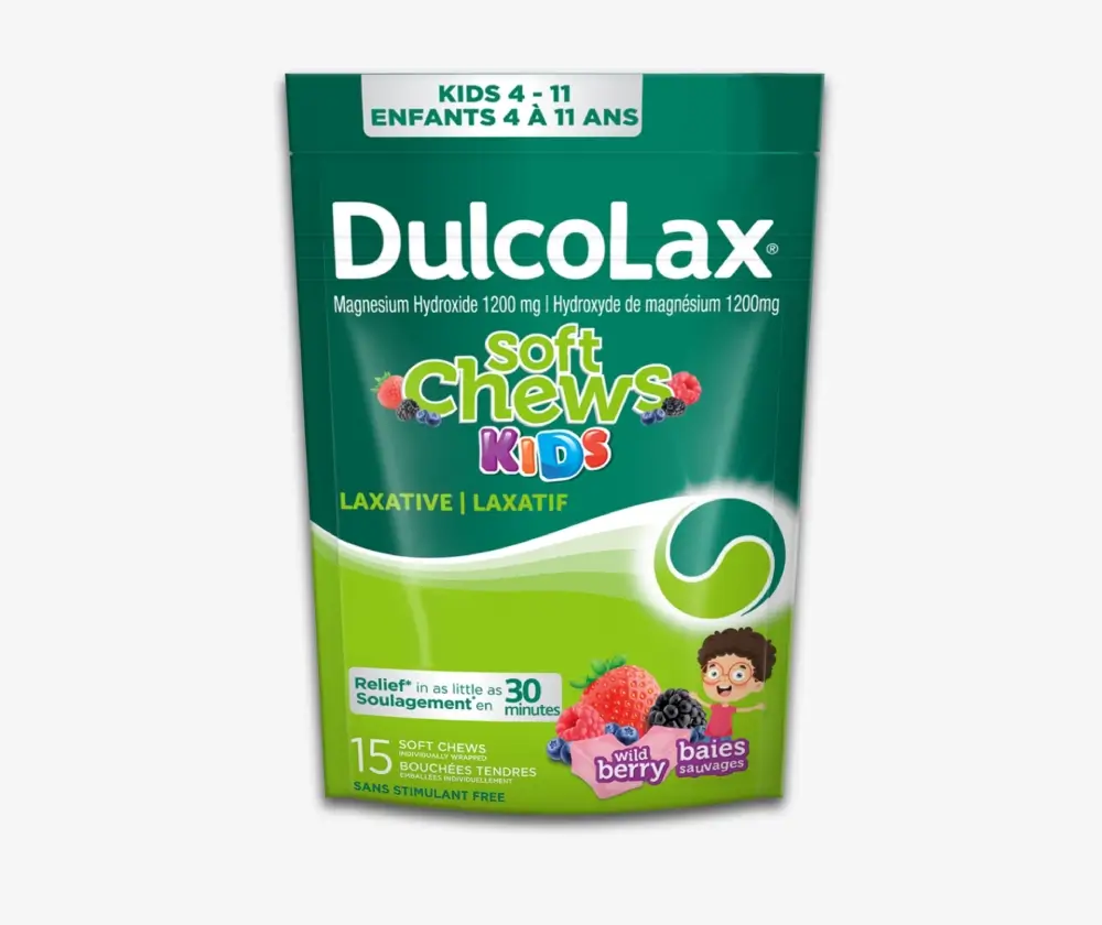 Front of pack of DulcoLax Soft Chews Kids
