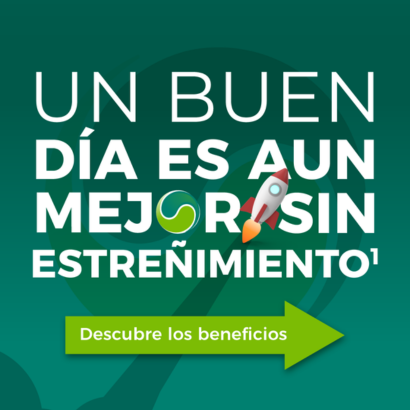 Person holding a Dulcolax product package, smiling.