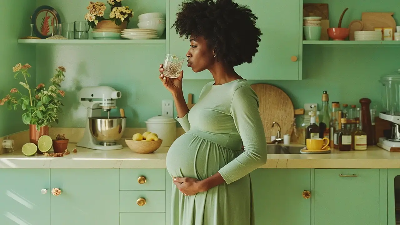 Elderly man running through a forest, wearing a green shirt and a smartwatch.
