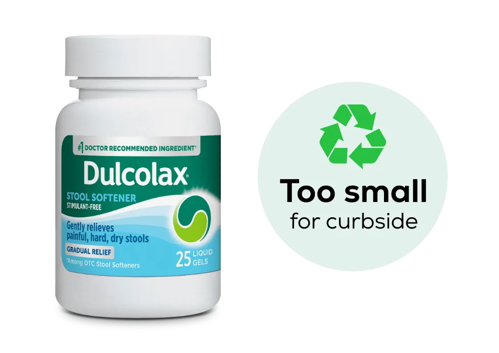 Dulcolax Stool Softener bottle with note 
