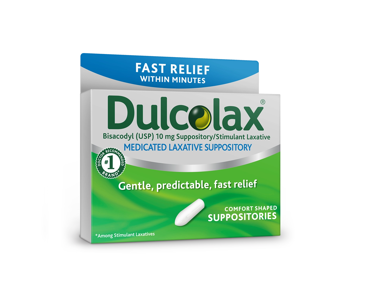 Box of Dulcolax 10 mg suppositories product packaging